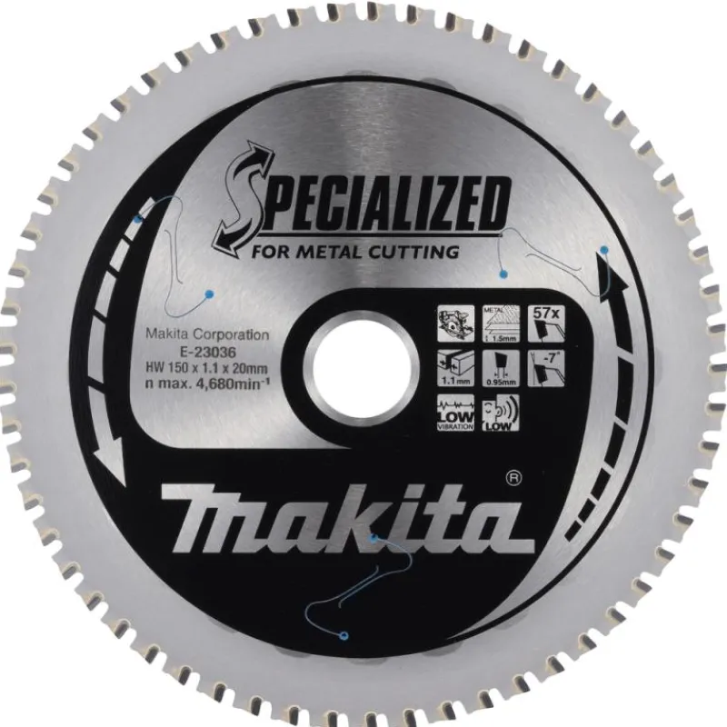 MAKITA Sågklinga Metall 150x20x1,1 57T Specialized| Sågklingor För Metallcirkelsågar|Sågklinga Cirkelsågar, Sänksågar