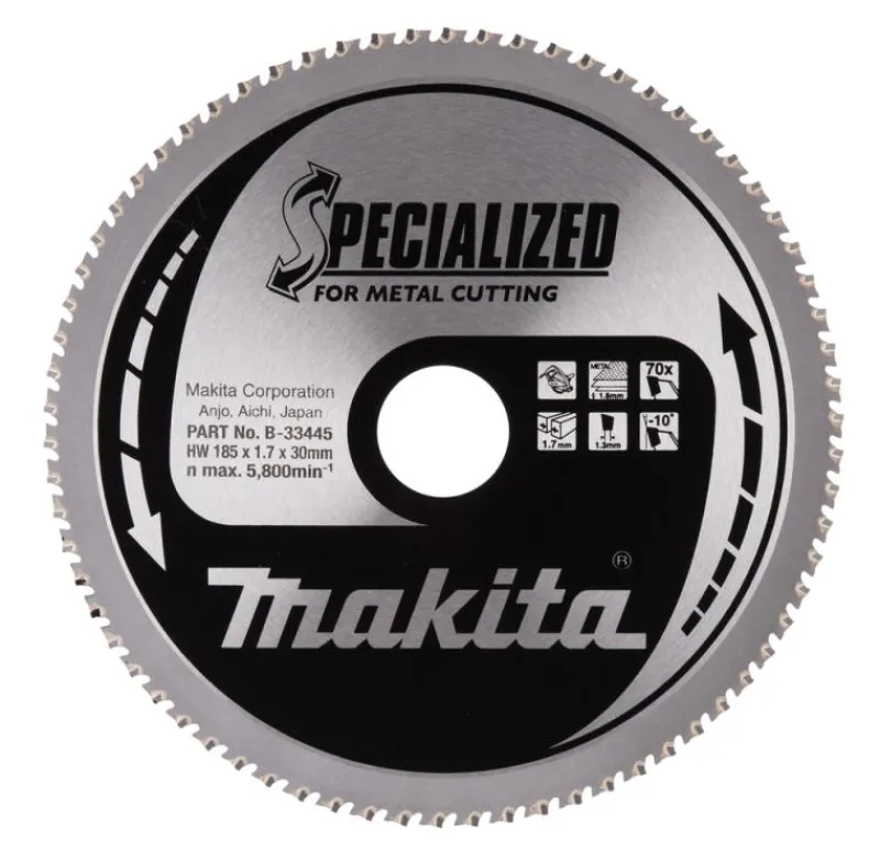MAKITA Sågklinga Metall 185x30x1,7 70T Specialized| Sågklingor För Metallcirkelsågar|Sågklinga Cirkelsågar, Sänksågar
