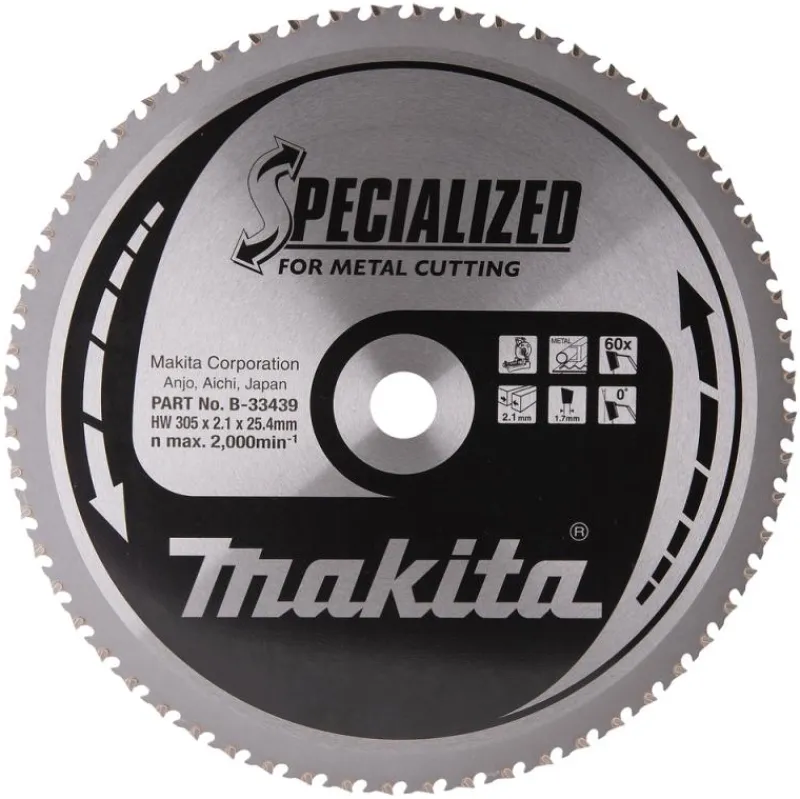 MAKITA Sågklinga Metall 305x25,4x2,1 60T Specialized| Sågklingor För Metallcirkelsågar|Sågklingor Klyv-, Kap- Och Gersågar