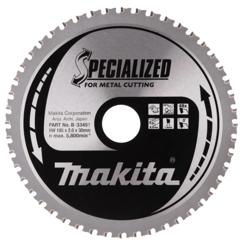 MAKITA Sågklinga Metall 185x30x2,0 48T Specialized| Sågklingor För Metallcirkelsågar