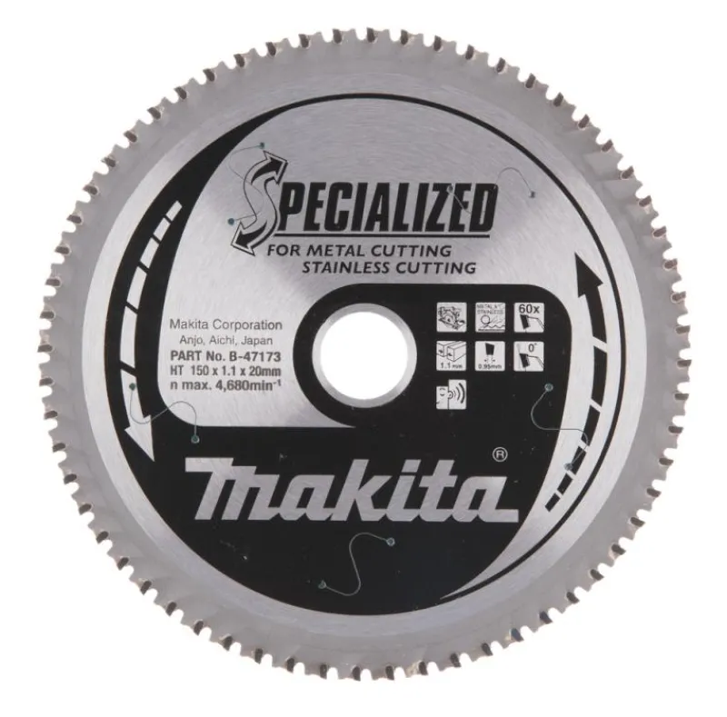 MAKITA Sågklinga Rostfritt 150x20x1,1 60T Specialized| Sågklingor För Metallcirkelsågar|Sågklinga Cirkelsågar, Sänksågar