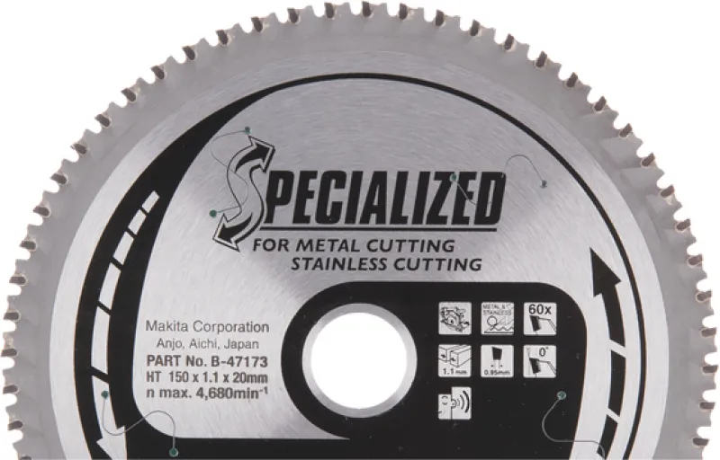 MAKITA Sågklinga Rostfritt 150x20x1,1 60T Specialized| Sågklingor För Metallcirkelsågar|Sågklinga Cirkelsågar, Sänksågar