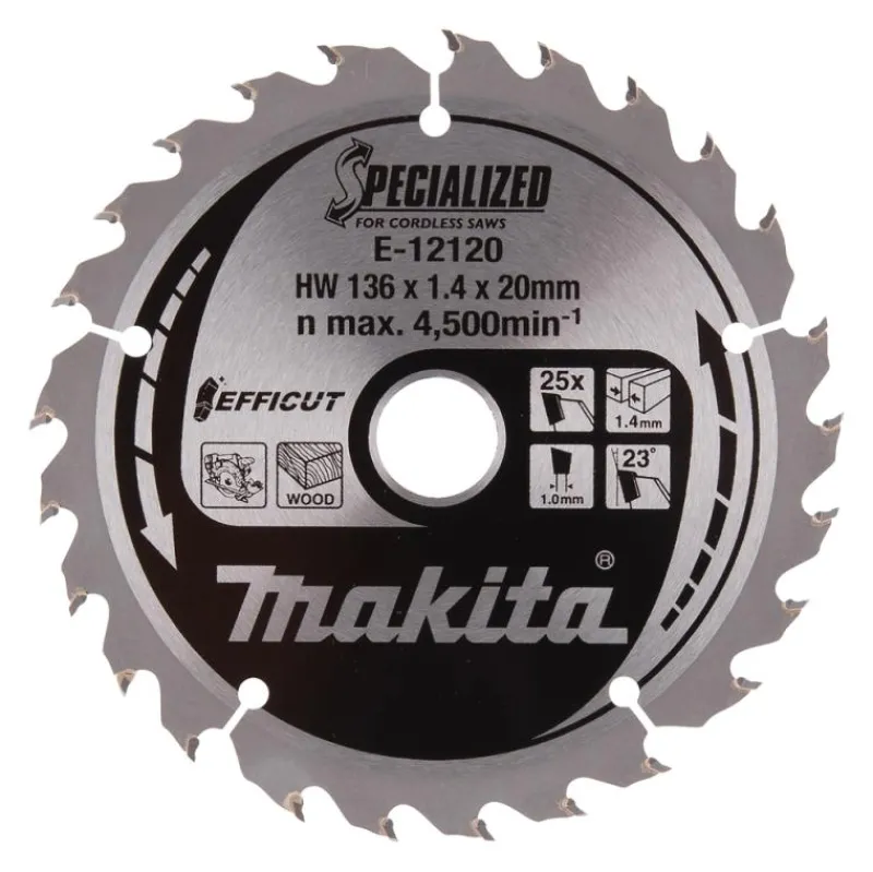 MAKITA Sågklinga Trä 136x20x1,4 25T Effficut| Sågklinga Cirkelsågar, Sänksågar