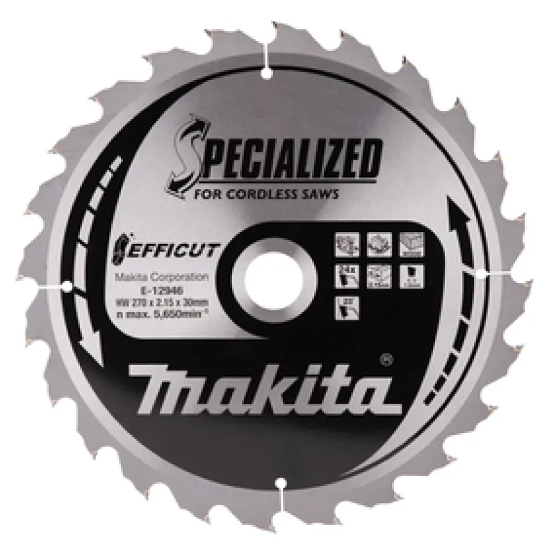 MAKITA Sågklinga Trä 270x30x2,15 24T Efficut| Sågklinga Cirkelsågar, Sänksågar