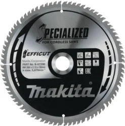 MAKITA Sågklinga Trä 260x30x2,15 80T Efficut| Sågklingor Klyv-, Kap- Och Gersågar