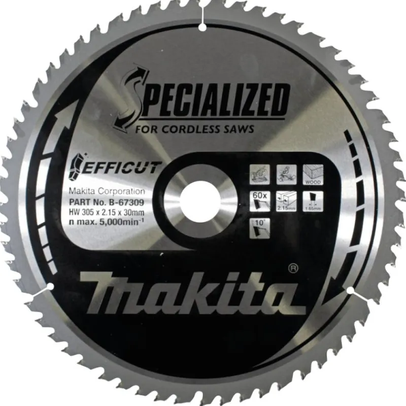 MAKITA Sågklinga Trä 305x30x2,15 60T Efficut| Sågklingor Klyv-, Kap- Och Gersågar