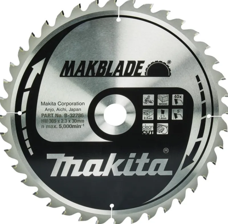 MAKITA Sågklinga Trä 305x30x2,3 40T Makblade| Sågklingor Klyv-, Kap- Och Gersågar