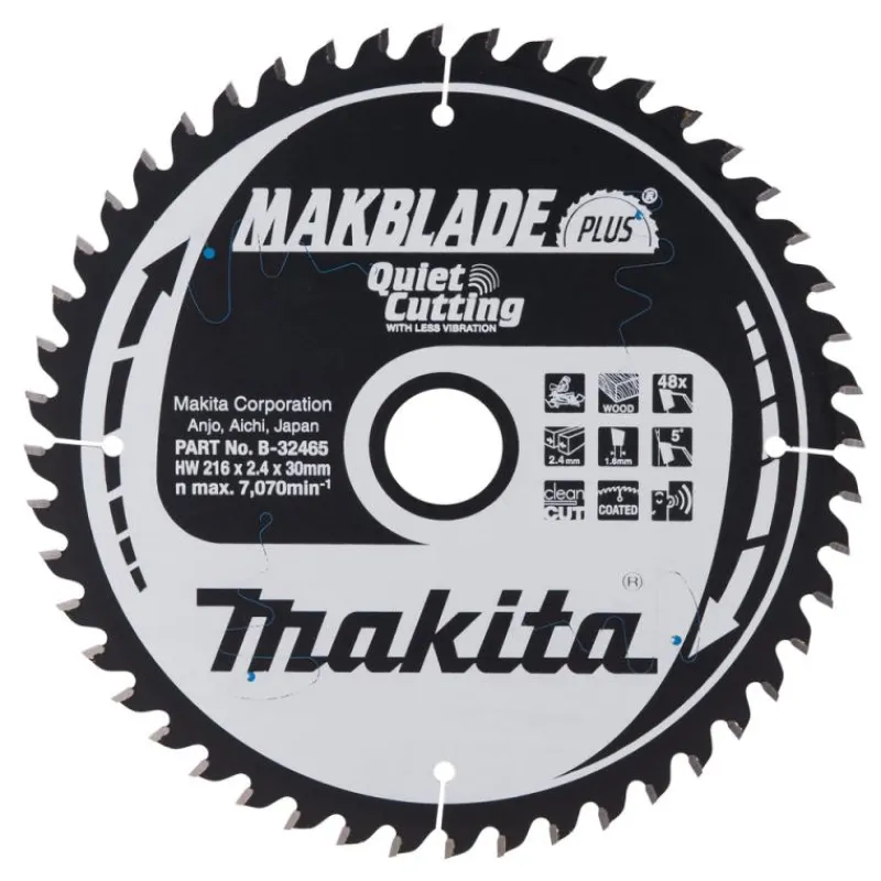 MAKITA Sågklinga Trä 216x30x2,4 48T Makblade plus| Sågklingor Klyv-, Kap- Och Gersågar