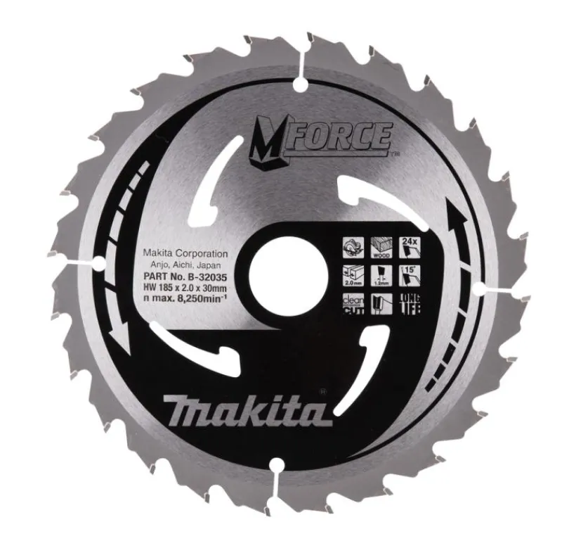 MAKITA Sågklinga Trä 185x30x2,0 16T M-Force| Sågklinga Cirkelsågar, Sänksågar