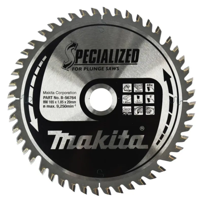 MAKITA Sågklinga Trä 165x20x1,85 48T Specialized| Sågklinga Cirkelsågar, Sänksågar