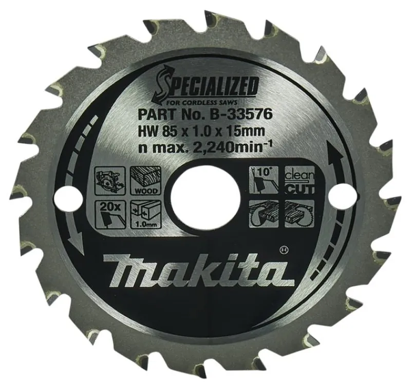 MAKITA Sågklinga Trä 85x15x1,0 T20 Specialized| Sågklinga Cirkelsågar, Sänksågar